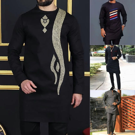 Men's Designer Clother Luxury Brand Clothing For Male African Traditional Outfit Dashiki 2Pc Elegant Men Suits Full Pant Sets