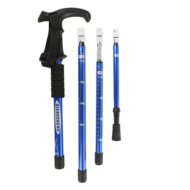 Aluminum Alloy Folding Walking Sticks for Hiking High-quality Trekking Poles 4-section Telescopic Walking Sticks for The Elderly