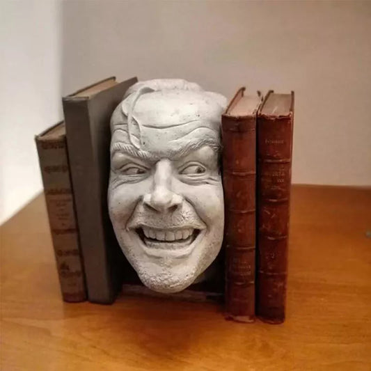 Sculpture Of The Shining Bookend Library Here’s Johnny Sculpture Resin Desktop Ornament Book Shelf Creative Statue Figurine