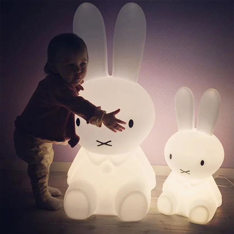 Cartoon Rabbit Midnight Lamp Children's Toy 28/50cm Bedside Bedroom LED Floor Lamp Living Room Warm and Cute Atmosphere Light