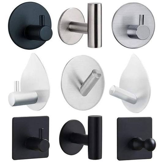 1Pcs Stainless Steel Silver Wall Hanging Hook Bathroom Hardware Set Towel Rack Toilet Paper Holder Organizer Towel Bar Accessor