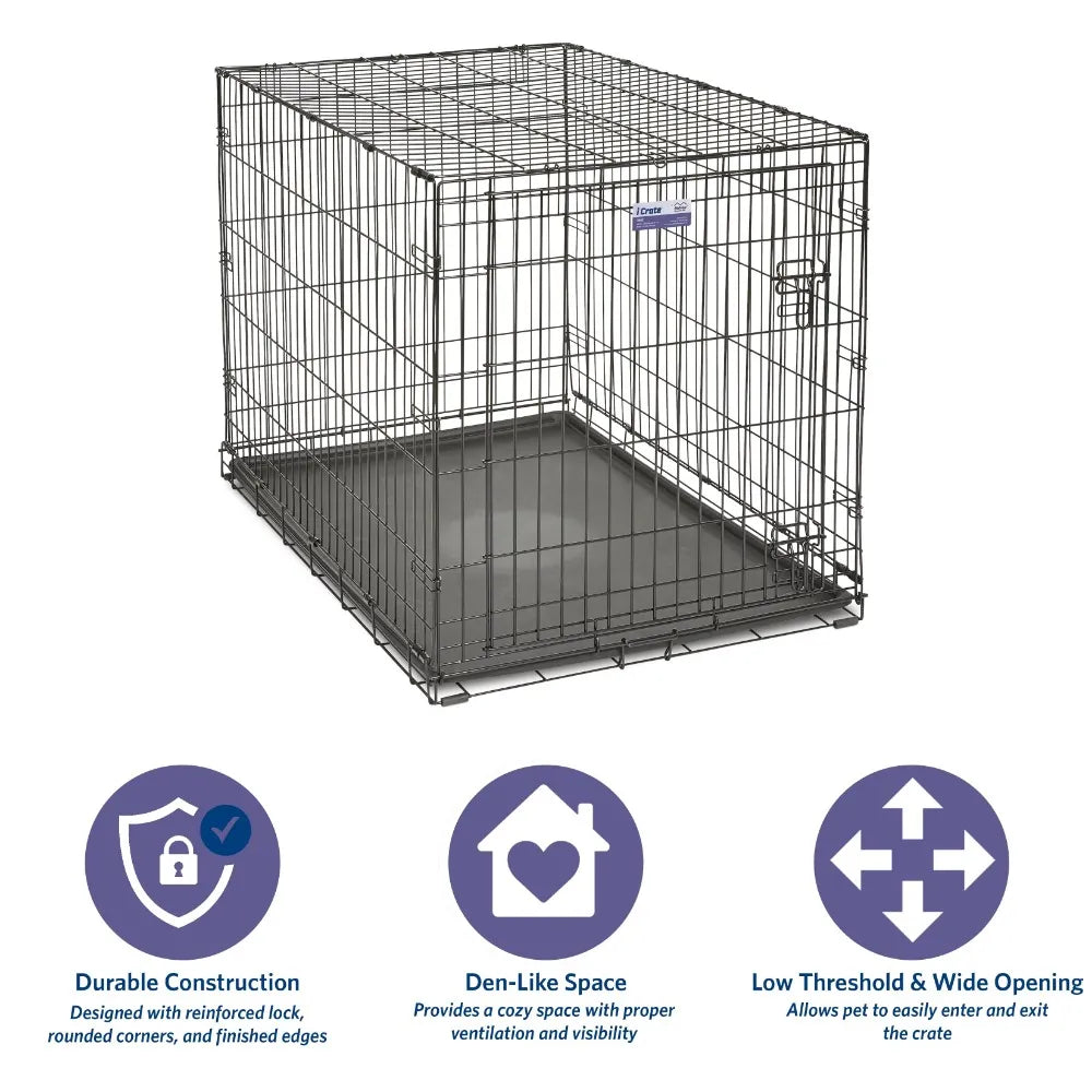 42 Inch Homes For Pets Single Door Folding Metal Dog Crate