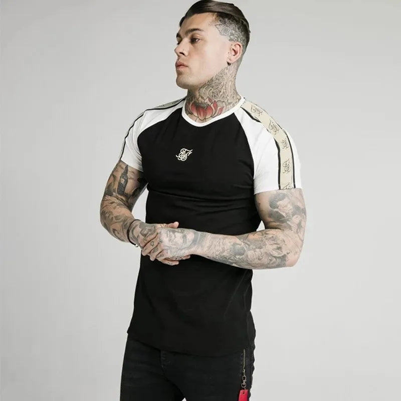 Sik SIlk T Shirt Men Summer Brand Male T-shirts 2023 Homme Silk Silk Tshirt Casual Fashion Siksilk Man Clothing