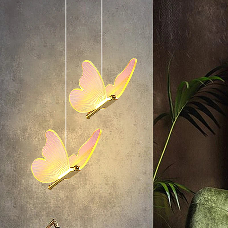 Led Butterfly Chandelier Lighting Light For Bar Bedside Living Room Metal Pendant Lamp Home Deco Hanging Celing Light Fixtures