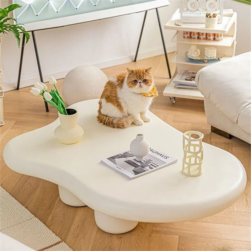 Cloud Living Room Coffee Table High Gloss Storage Nordic Household Simple Modern Tea Table Small Apartment Black Table