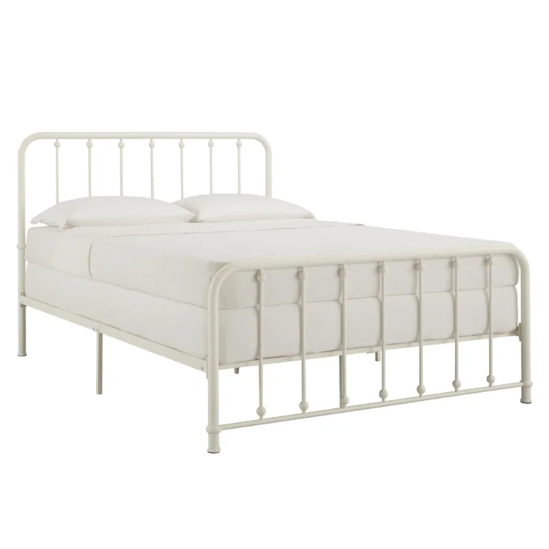 Weston Home Montgomery Spindle Metal Platform Full Bed White 78 L X 56.25 W X 46 H In Bedframe Bedsleep Lits