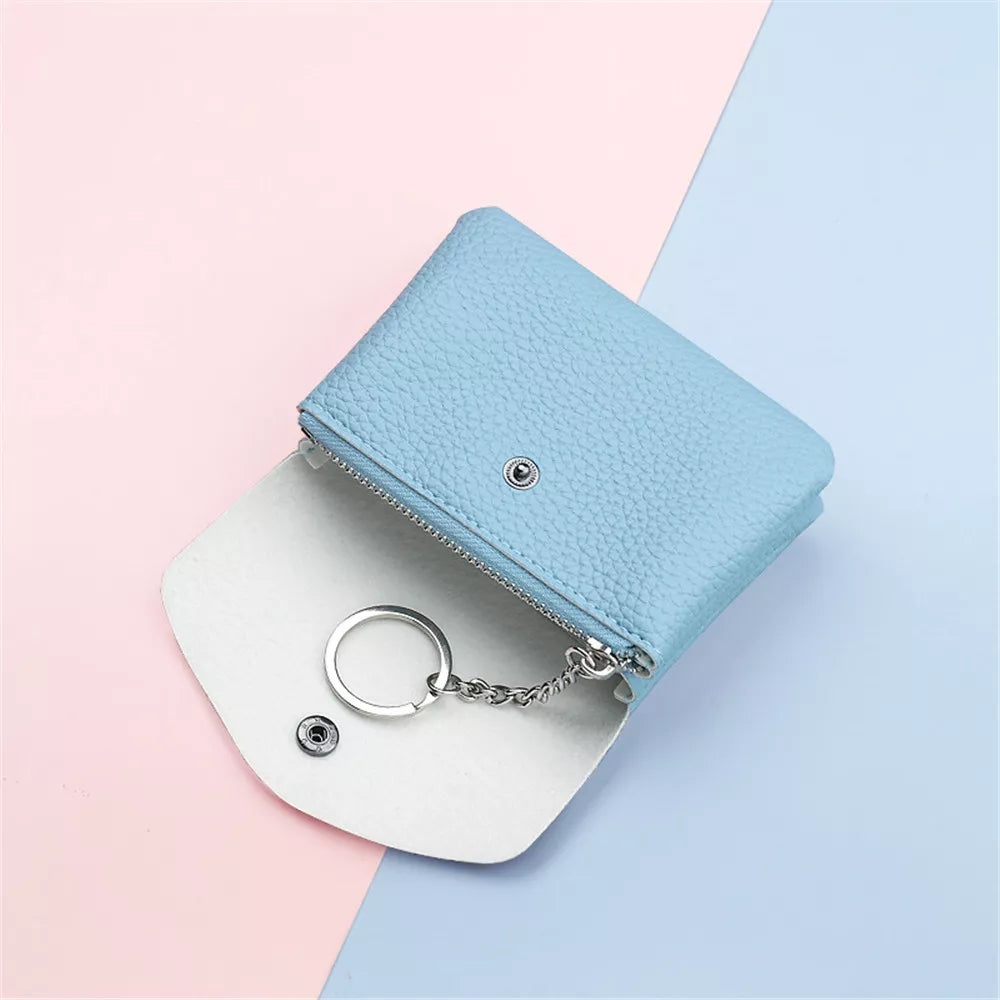 Women's Wallet  Portable Fashion PU Leather Multi-card Bit Card Holder Solid Color Short Coin Purse Mini Clutch for Female