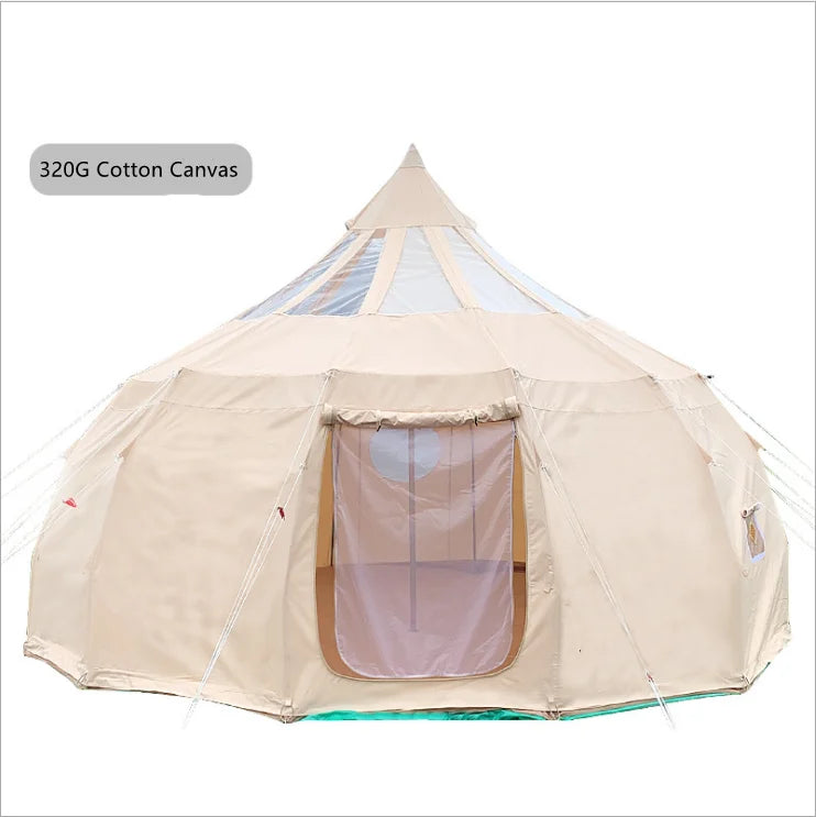 desert tenda outdoor bell tied resort lotus tent 4M 5M 6M cotton canvas yurt luxury family glamping lotus tents for camping