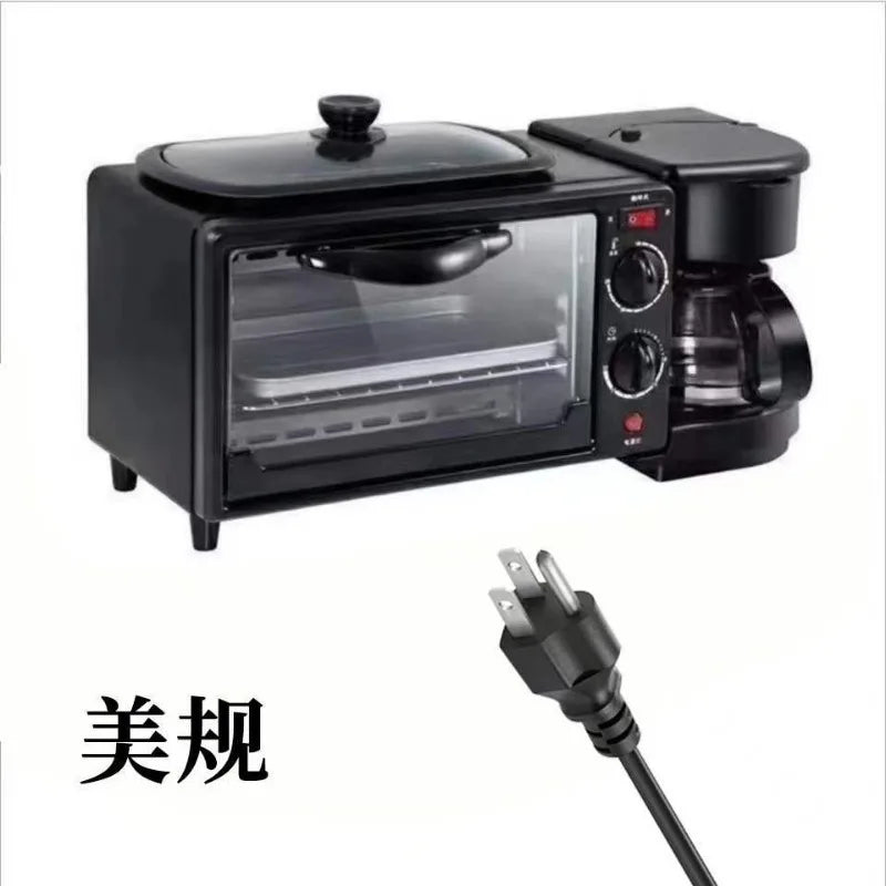 Multifunctional Breakfast Machine Full Automatic Baking Machine Drip Coffee Maker Household Bread Pizza Frying Pan Toaster