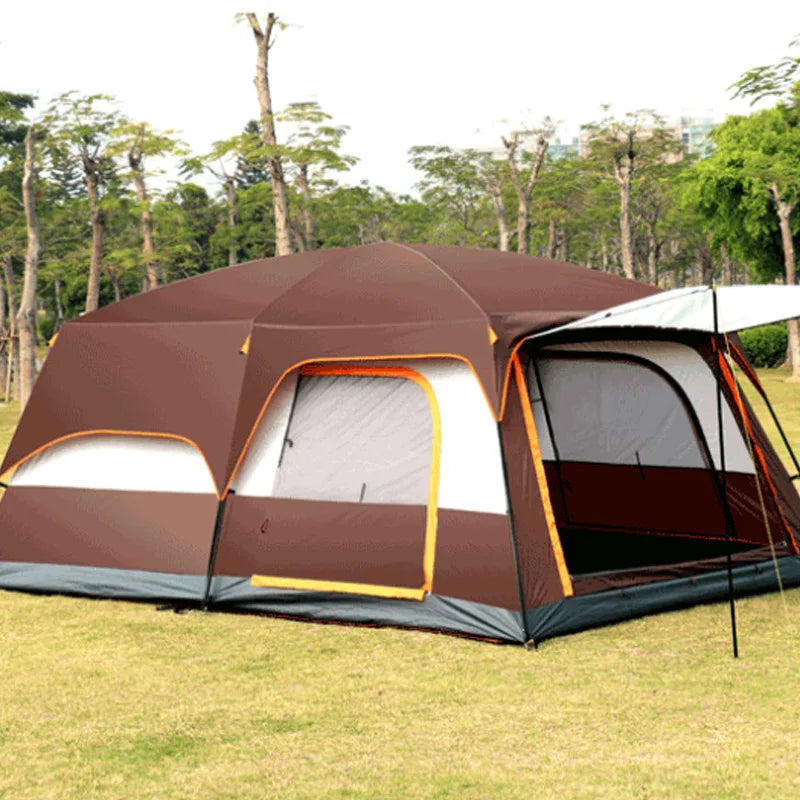 320X220X195cm Two-bedroom Tent Oversize for 5-8 Person Leisure Camping Tents Double-plies Thick Rainproof Outdoor Family