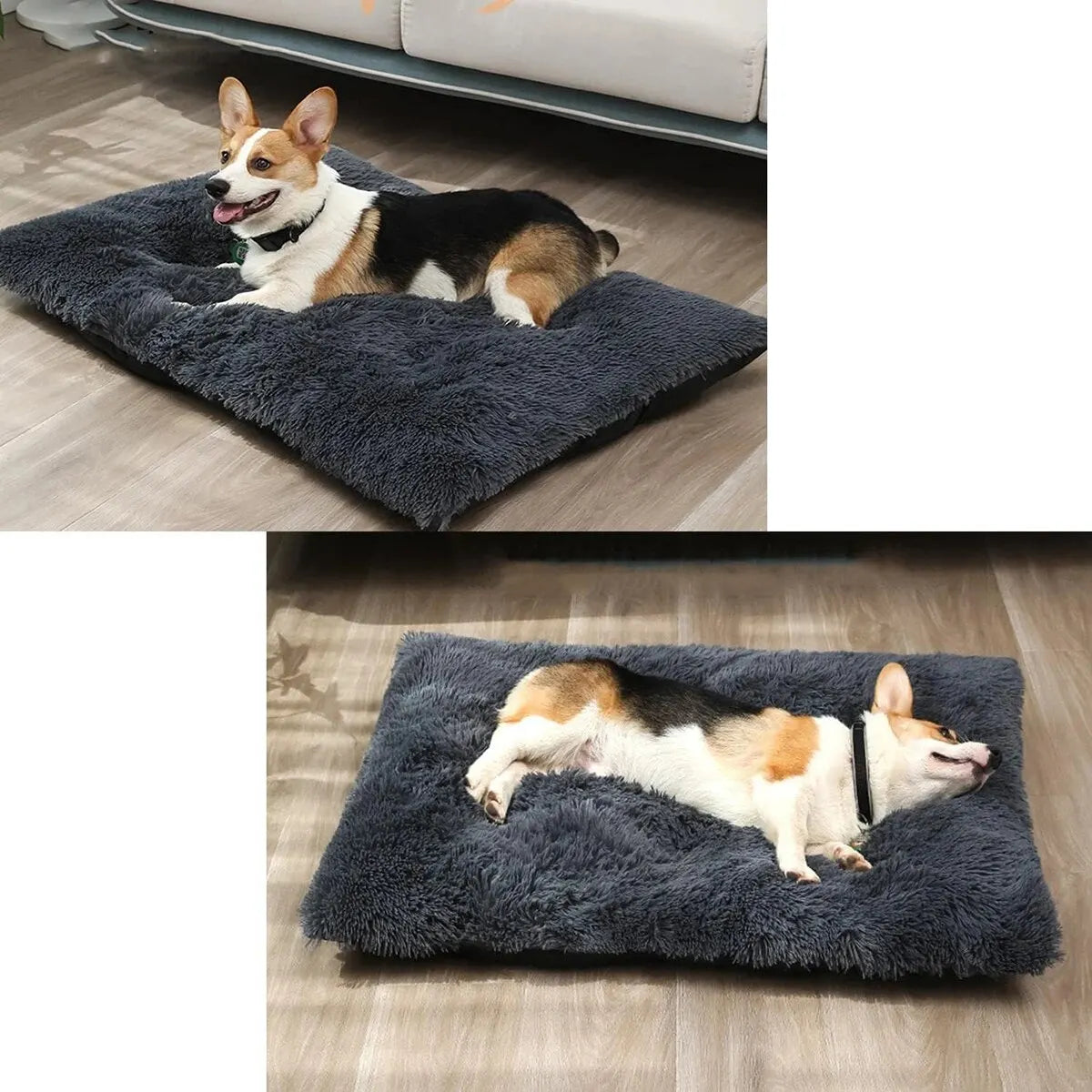 Large Dog Bed Washable Plush Pet Bed Anti Anxiety Warm Dog Cushion Sleeping Mat Comfoetable Pet Mats for Small Medium Large Dogs