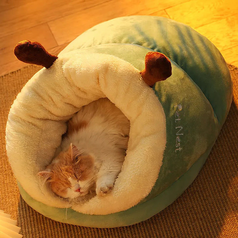 Winter Cat Bed Slippers Shape Warm Pet Bed House Long Plush Dog Bed Warm Sleeping Bag Sofa Cushion Nest For Small Dogs Cats