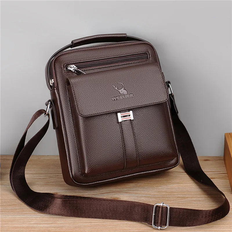 Men's Genuine Leather Crossbody Shoulder Bags High quality Tote Fashion Business Man Messenger Bag Leather Bags fanny pack