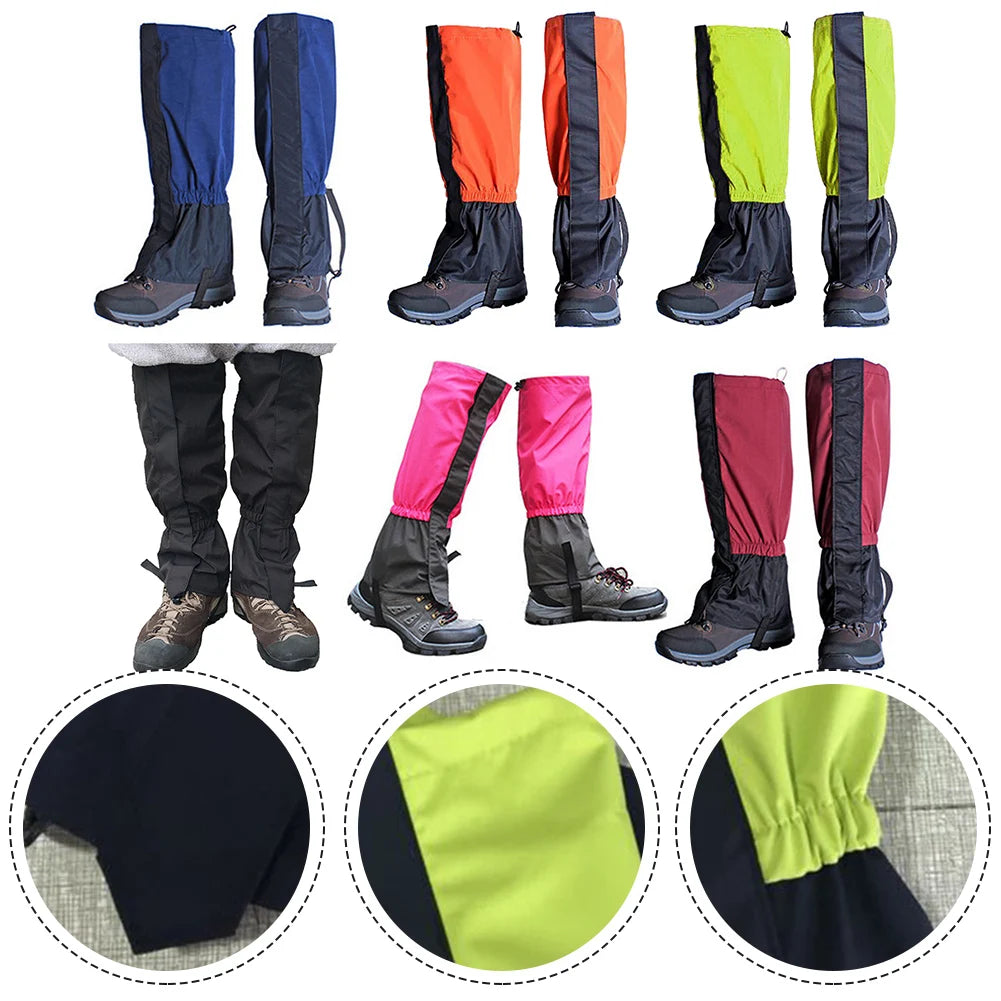 Outdoor Hiking Boot Gaiter Waterproof Snow Leg Legging Cover Adjustable Elastic Bands Snap Buckles For Outdoor Hunting Climbing