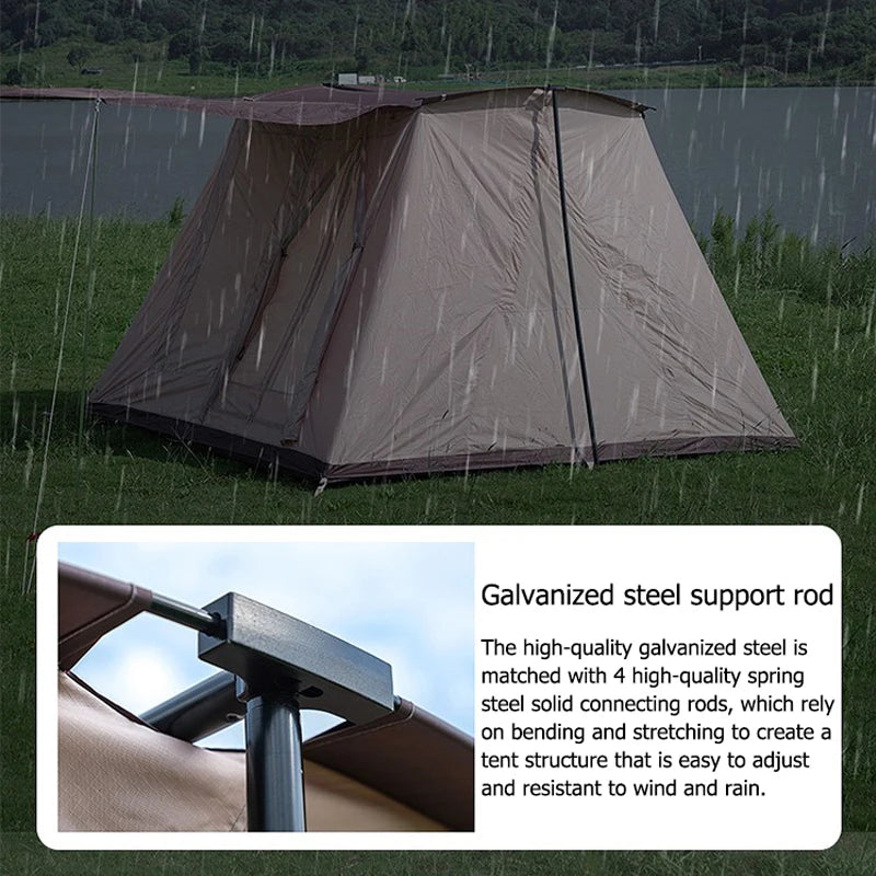 Spring Tent For 4 People Luxury Family Camping Tent Oxford Cloth Ridge Tent Folding Tent Hands Up Tent Easy To Build Beautiful