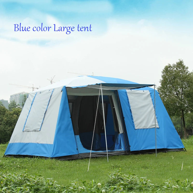 2 Bedroom 1 Living Room UV 6 8 10 12 Person Luxury Family Party Base Anti Rain Hiking Travel Mountaineering Outdoor Camping Tent