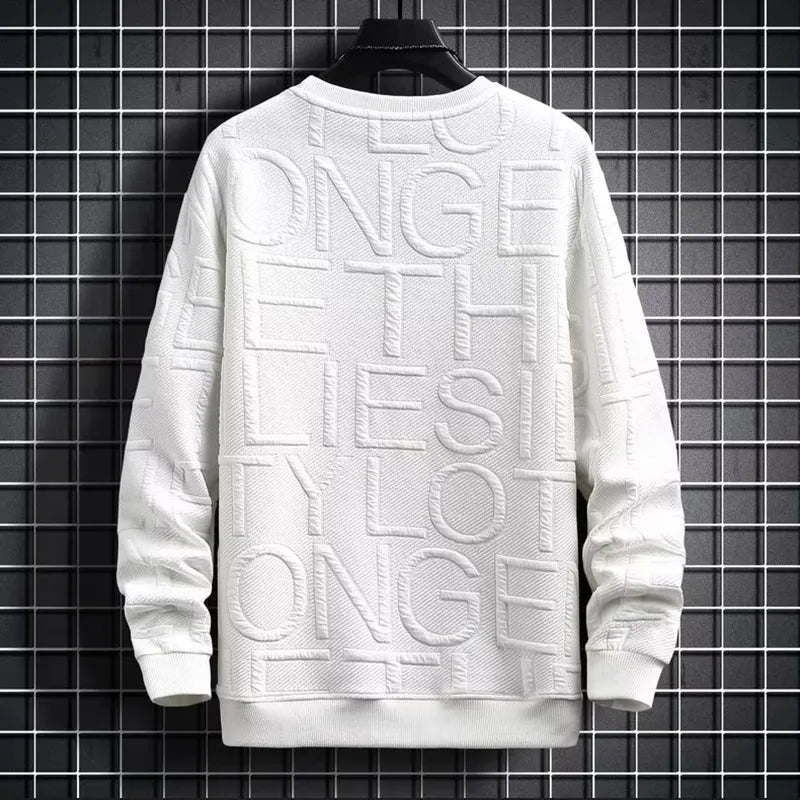 Spring Autumn Men's Sweatshirt Korean Fashion Streetwear English Long Sleeve Top Men Trend Men Clothing Harajuku Pullover Hoodie