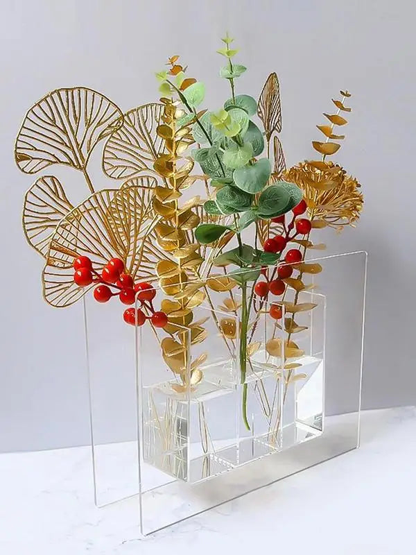 Clear Book Vase Clear Book Flower Vase Clear Book Vase for Flowers, Cute Bookshelf Decor for Floral Arrangement Home Decor