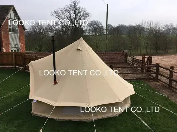 Luxury Outdoor Waterproof Glamping 3M To 7M Cotton Oxford Tent Canvas Mongolian Yurt Bell Tent For Sale