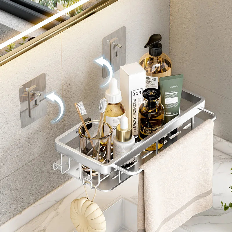 Bathroom Shelves No-drill Wall-mounted Corner Shelf  Shower Storage Rack Holder Shampoo Toilet Organizer Bathroom Accessories