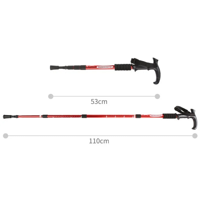 Aluminum Alloy Folding Walking Sticks for Hiking High-quality Trekking Poles 4-section Telescopic Walking Sticks for The Elderly