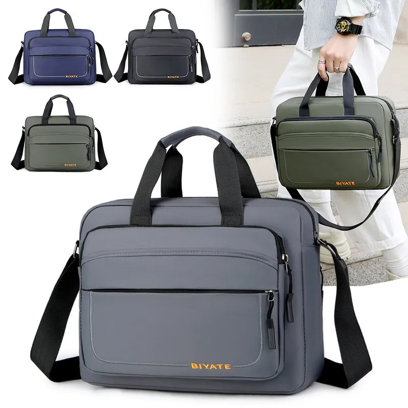 Men's Fashion Shoulder Bag Leisure Multi-function Cross Body Horizontal Handbag A4 Paper Business Briefcase Messenger Bag Men