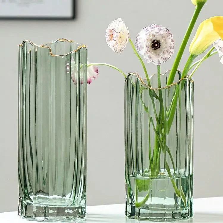 Modern Glass Vase Transparent Flower Vase Living Room Home Decoration Tabletop Vases Terrarium Decor Vase Minimalist Gifts