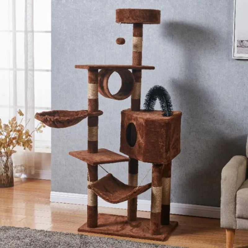 59inch Large Cat Tree for Cats Big Cat Tower with Cat Condo Cozy Plush Cat Perches Sisal Scratching Posts Hammocks Cat Scratch