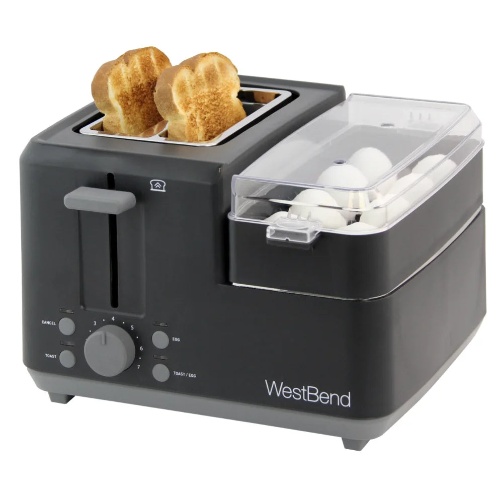 West Bend 2-Slice Breakfast Station Egg & Muffin Toaster Breakfast Machine Bread Maker Toaster Oven Cooking Appliances