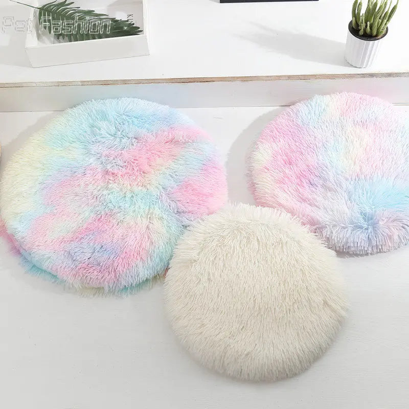 Round Dog Bed Mat Pet Sleeping Bed For Dog Cat Fluffy Plush Pets Cushion For Puppy Teddy Soft Warm Cat Basket Dog Accessories