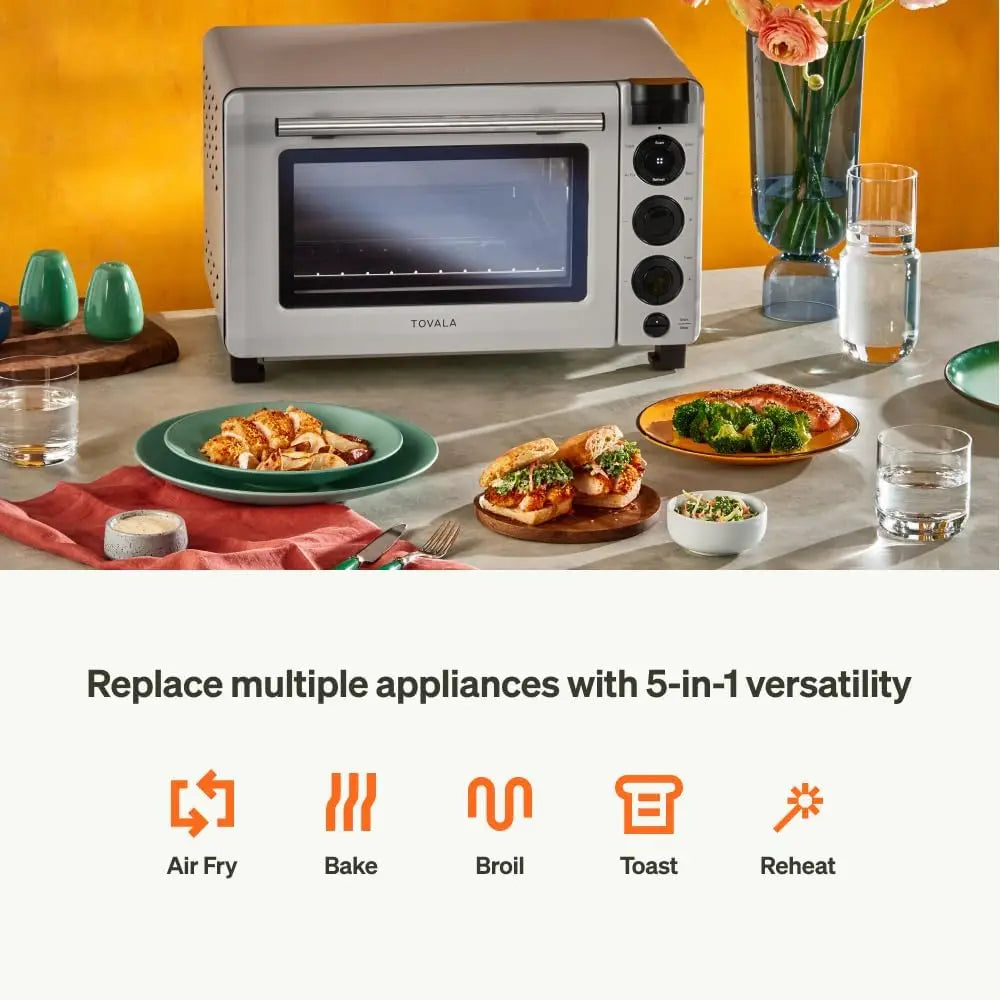 5-in-1 SmartAir Fryer Oven Combo Smartphone Controlled Countertop Convection and Toaster Oven