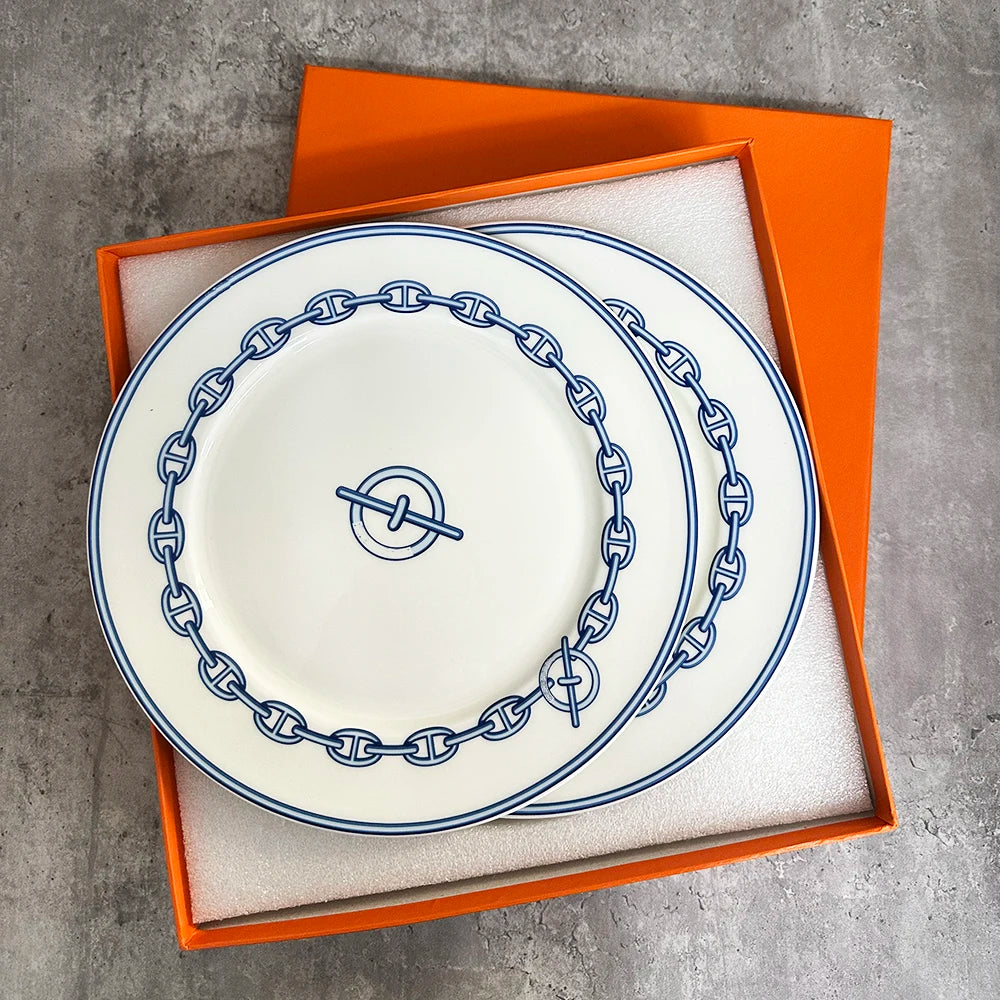 Creative Tableware Dinner Plates Luxury Ceramic Plate Hand-Painted  Art  Set Charger Plates for Wedding Pasta Plate