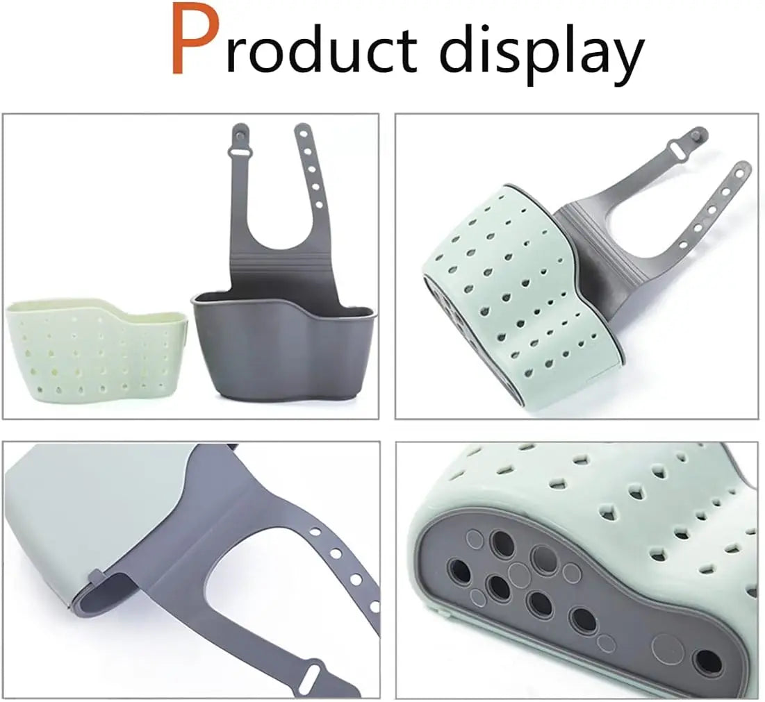 Sink Shelf Soap Sponge Holder Clip Dish Drainer Drying Rack Silicone Storage Basket Bag Bathroom Holder Kitchen Accessories Tool