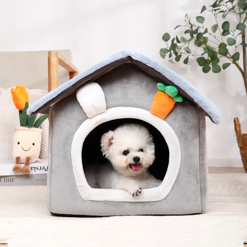 Foldable Dog House Indoor Warm Sofa Kennel Bed Mat for Small Medium Large Dogs Cats Warm Puppy Cave Cat Nest Winter Pet Products