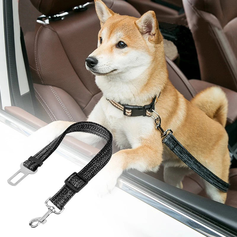 Adjustable Pet Cat Dog Car Seat Belt Pet Seat Vehicle Dog Harness Lead Clip Safety Lever Traction Dog Collars Dog Accessoires