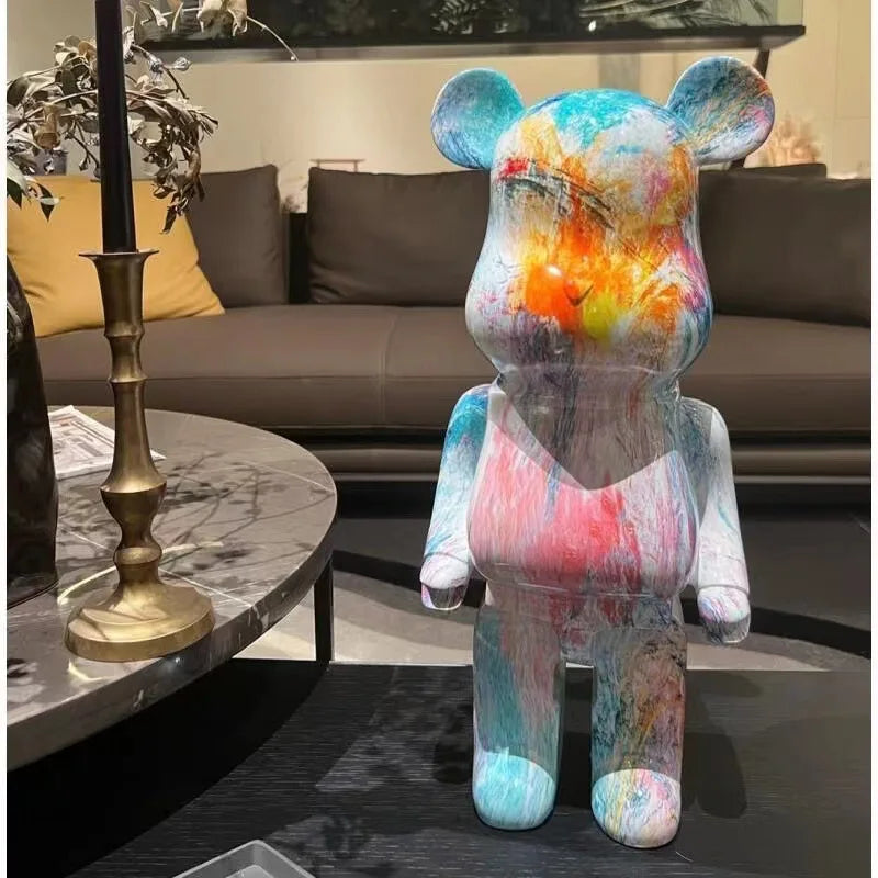 28CM Cartoon Bear Statues Figurines Korean Home Decor Modern Living Room Decoration Nordic Shelf Statue Ornaments Sculpture