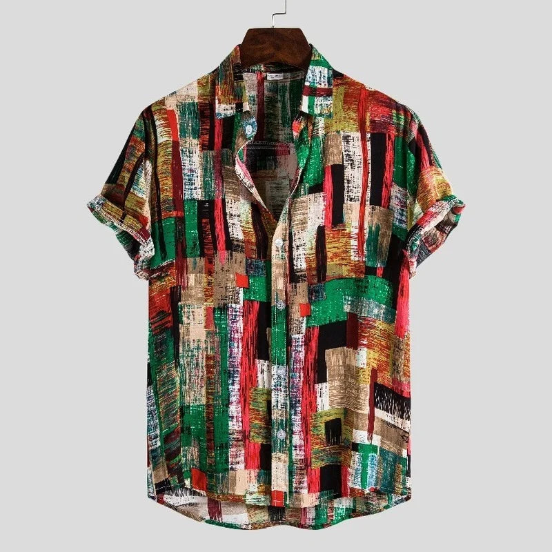 Men Clothing 2022 Hawaiian Shirts Men's High Quality Short Sleeve Lapel Shirts Casual Fashion Men's Tops