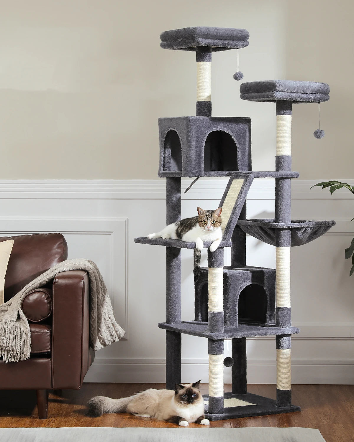 Multi-Level Cat Tree Cat Condo Scratching post for Kitten Furniture Large Cat Tower Cat Scrapers Cat Accessories Pet Cat Toys