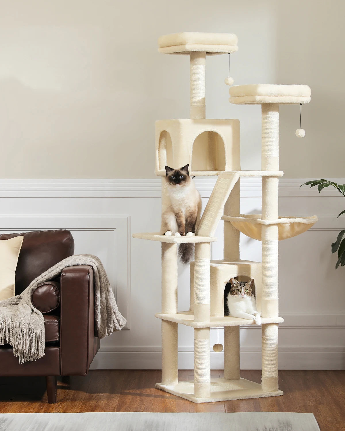 Multi-Level Cat Tree Cat Condo Scratching post for Kitten Furniture Large Cat Tower Cat Scrapers Cat Accessories Pet Cat Toys