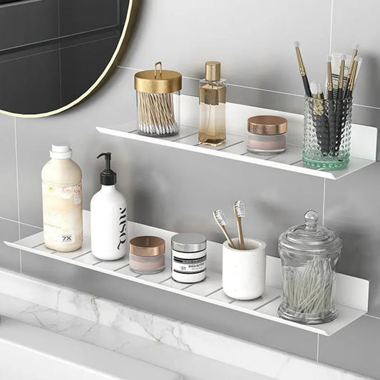 White Bathroom Shelf Bath Shower Shelf  No Drill Bathroom Corner shelf Wall Mounted Bathroom AccessoriesBath Storage Rack