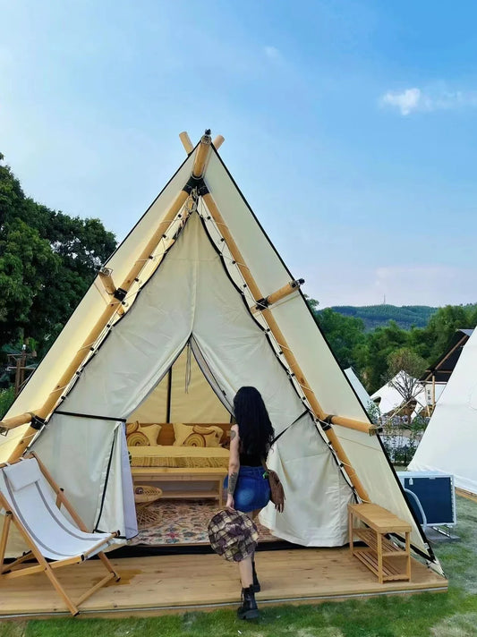 TimeLine luxury wild tent small A online celebrity tent canvas hotel B&B tent solid wood skeleton wedding romantic