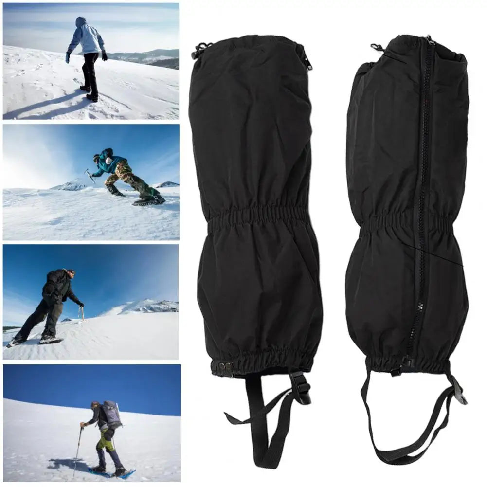 1 Pair Leg Gaiters with Zipper Adjustable Water-Resistant Waterproof Snow Boot Gaiters Leg Guards for Hunting Climbing