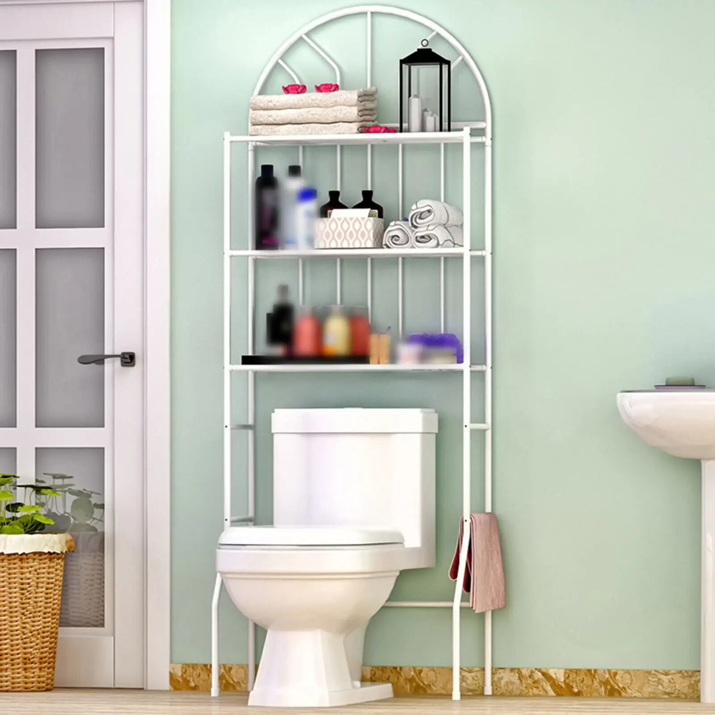 Over The Toilet Storage Rack Shelves Bathroom Organizer Stand Space Saver 3-Tier