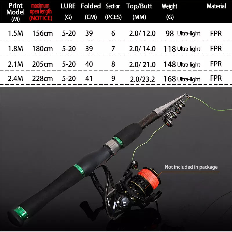 JOSBY Telescopic Fishing Rod Feeder Hard FRP Carbon Fiber Portable Carp Spinning Pole Travel Sea Boat Pesca