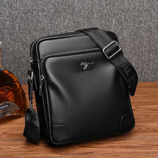 Luxury Brand Men's Shoulder Bag Genuine Leather Messenger Bag Fashion Business Man Crossbody Bag 100% Real Cowhide Men Small Bag