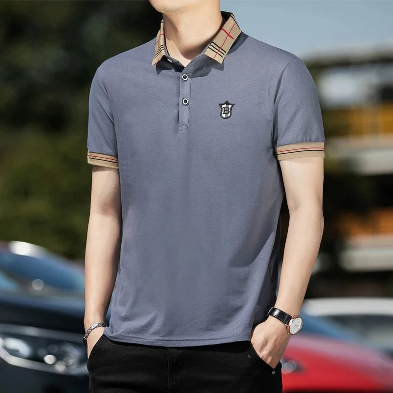 100% Cotton Breathable Brand Polo Shirts Men's Clothing Summer Tops Short Sleeve Casual Cotton Luxury Quality Fashion Clothes