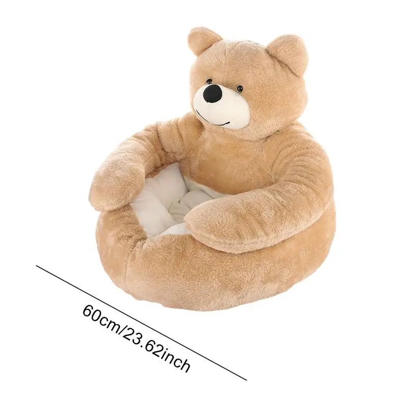 Bear Shaped Dog Bed Cute Winter Warm Bear Hug Non Slip Cat Sleeping Mat Dogs Cushion Sofa Comfort Plush Pet Cushion For Dogs Cat