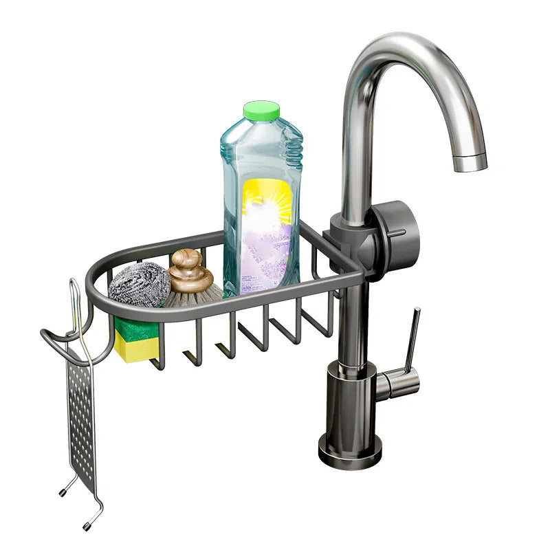 Water Pipe Clamping Aluminum Basket Shelf  Bathroom Organizer for Shampoo Soap Shower Drain Holder Bathroom Rack with Hooks