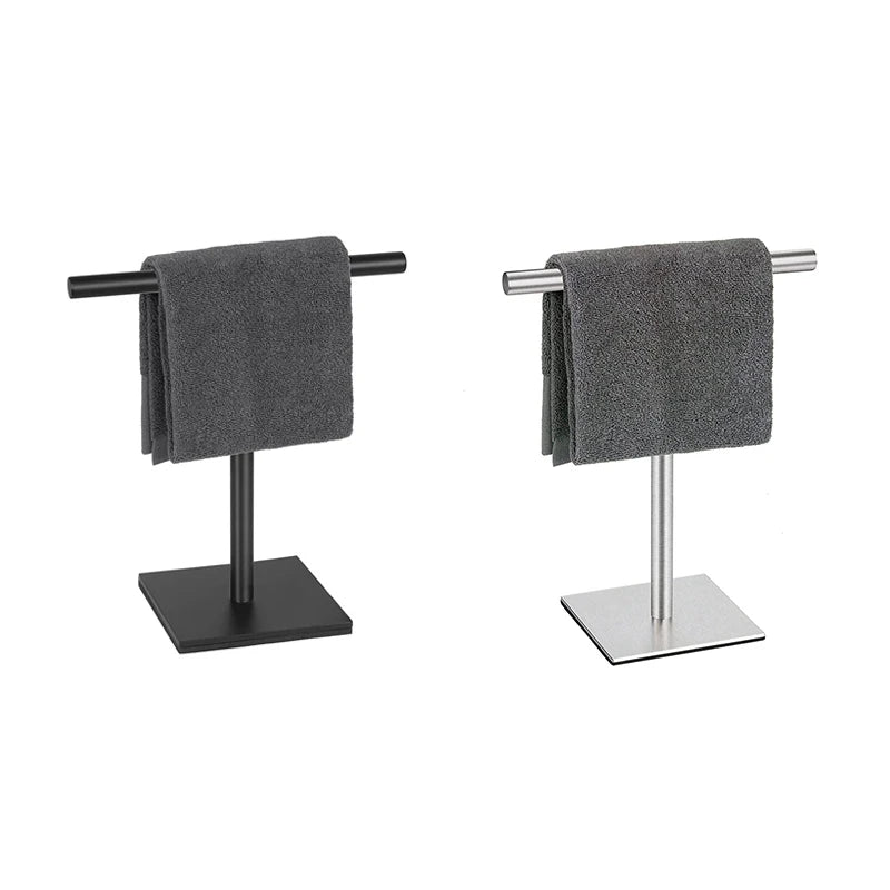 Hand Towel Holder Stand For Bathroom Vanity Stainless Steel Standing Towel Rack Stand Towel Bar For Bathroom -Silver Easy To Use