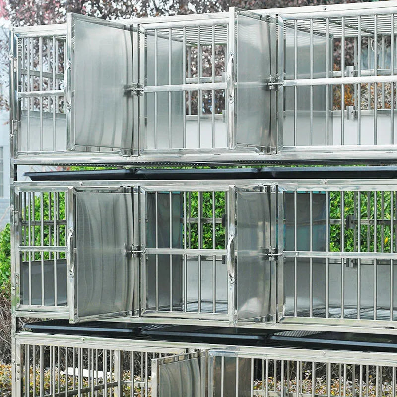 Three Layer Stainless Steel Dog Cage Wholesale Dog Kennels Cages Stackable Dog Cage